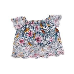 Liberty Love Pink and White Ruffled Blouse
